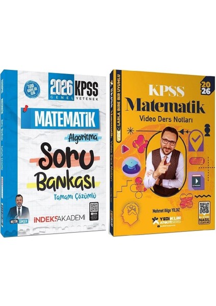 Yediiklim + Indeks 2026 Kpss Matematik Atölye Video Ders Notları + Soru Bankası 2 Li Set - Mehmet Bilge Yıldız Yediiklim + Indeks Akademi Yayınları