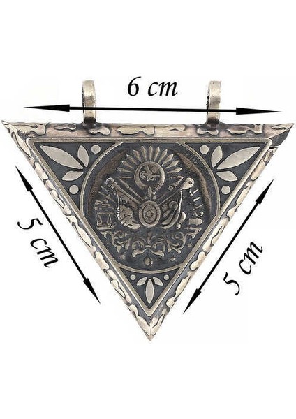 Gümüş Üçgen İçi Açılabilen Osmanlı Arma Muskalık Kolye fiyatları