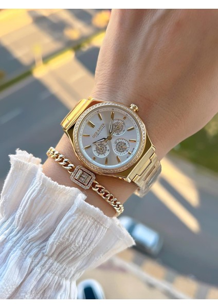 2 Yıl Garantili Çelik Kasa ve Kordon 5 Atm Suya Dayanıklı Kadın Kol Saati+Bileklik DC.001 fiyatları