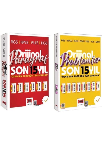 Yargı 2026 Kpss Meb-Ags Ales Dgs Paragraf + Problemler Orijinal Çıkmış Sorular Son 15 Yıl 2 Li Set Yargı Yayınları