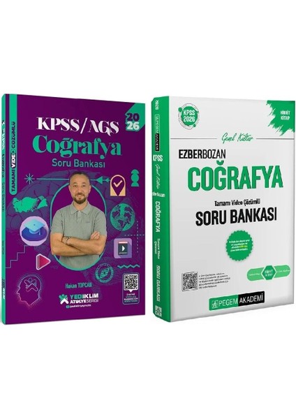 Yediiklim + Indeks 2026 Kpss Coğrafya Atölye Soru Bankası 2 Li Set - Hakan Topcan Yediiklim + Indeks Akademi Yayınları