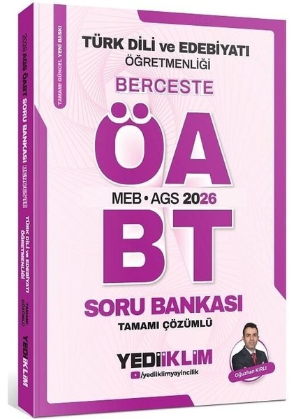 Yediiklim 2026 Öabt Meb-Ags Türk Dili ve Edebiyatı Öğretmenliği Berceste Soru Bankası Çözümlü - Oğuzhan Kırlı Yediiklim Yayınları