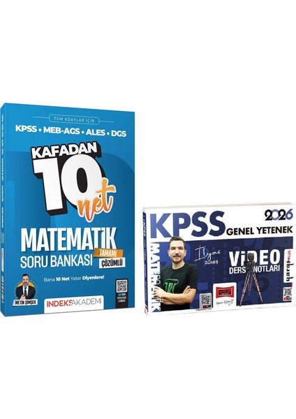 Yargı + Indeks 2026 Kpss Matematik Video Ders Notları + Kafadan 10 Net Soru Bankası 2 Li Set - Ilyas Güneş Yargı + Indeks Akademi Yayınları