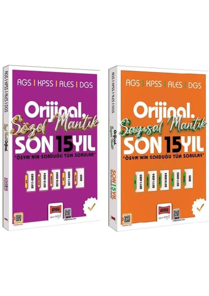 Yargı 2026 Kpss Meb-Ags Ales Dgs Sözel + Sayısal Mantık Orijinal Çıkmış Sorular Son 15 Yıl 2 Li Set Yargı Yayınları