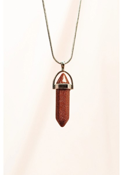 Yıldız Taşı Doğal Taşı Zincirli El Yapımı Tasarımlı Kolye Uç: 3,5 cm Zincir: 20 cm Kutulu