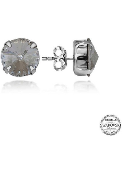 Swarovski Crystal Taşlı Gümüş Çivili Kadın Küpe