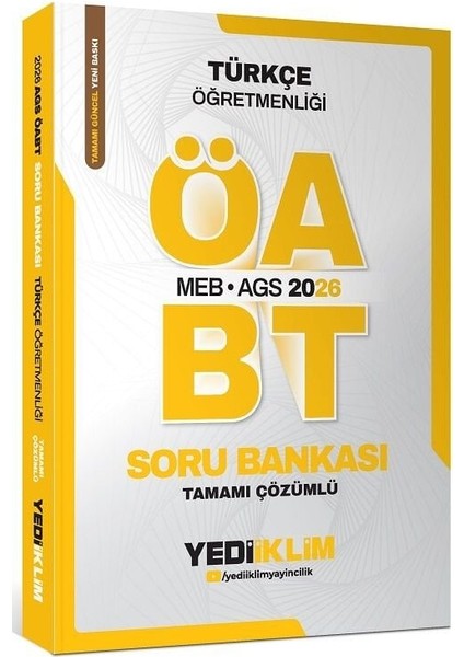 Yediiklim 2026 Öabt Meb-Ags Türkçe Öğretmenliği Soru Bankası Çözümlü Yediiklim Yayınları