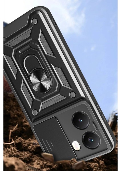 Xiaomi Poco X7 Pro Kılıf Pars Lens Yüzüklü Silikon - Siyah indirimleri