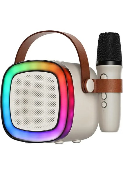 Mikrofonlu Taşınabilir Kareoke Hoparlör Ses Topu 10w Yüksek Ses Kapasitesi Uzun Şarj Süresi