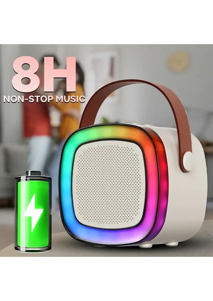 Mikrofonlu Taşınabilir Kareoke Hoparlör Ses Topu 10w Yüksek Ses Kapasitesi Uzun Şarj Süresi