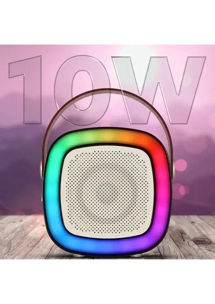 Mikrofonlu Taşınabilir Kareoke Hoparlör Ses Topu 10w Yüksek Ses Kapasitesi Uzun Şarj Süresi