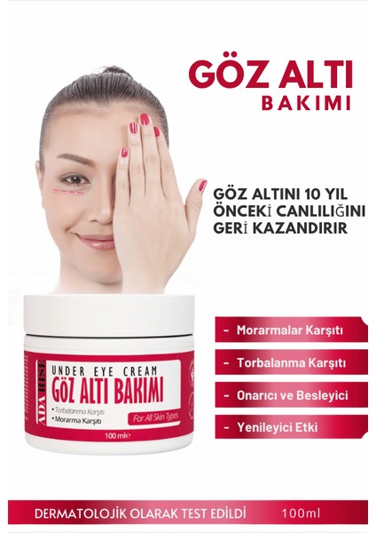 Göz Altı Torba ve Morluk & Koyu Halka Karşıtı Yoğun Nemlendirici Göz Altı Aydınlatıcı Krem 100 ml