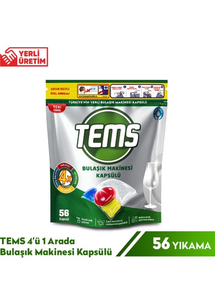 4 Etkili Bulaşık Makinesi Kapsülü 56'lı 56 Yıkama fiyatları