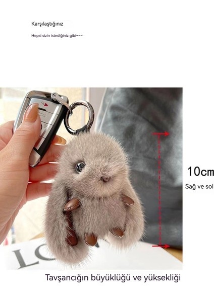 Vizon Kürkü Tavşan Anahtarlık Çanta Kolye (Yurt Dışından) modelleri