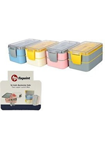 İki Katlı Beslenme Kabı Pratik Kullanım İçin Sarı Renkli 2 Kapasiteli indirimleri