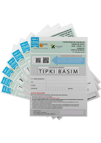 KARAKUTU YAYINLARI 2026 YÖKDİL Almanca SOSYAL BİLİMLER ÖSYM Çıkmış Soru Tıpkı Basım 7li Deneme Paketi Türkiye Geneli fiyatları