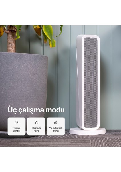 Akıllı Fanlı Isıtıcı İç Mekan Wi-Fi Isıtma Cihazı Ultra Sessiz Ptc Seramik Space Heater (2000W) X7440 modelleri