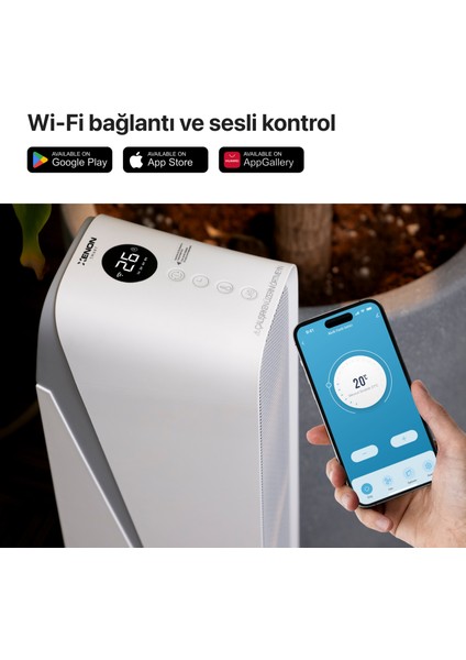 Akıllı Fanlı Isıtıcı İç Mekan Wi-Fi Isıtma Cihazı Ultra Sessiz Ptc Seramik Space Heater (2000W) X7440