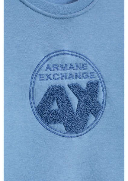 Mavi Yazı Nakışlı Bisiklet Yaka Erkek Çocuk Şardonlu Sweatshirt 23246 fiyatları