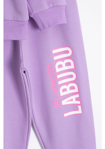 Lila Karakter Baskılı Bisiklet Yaka Kız Eşofman Takımı 23277 fırsatları