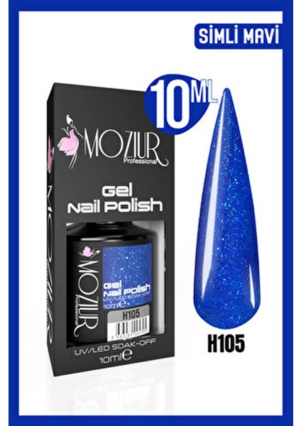 Simli UV LED Kalıcı Oje Parlak Mavi Renk 10 ml Uzun Süre Dayanıklılık modelleri