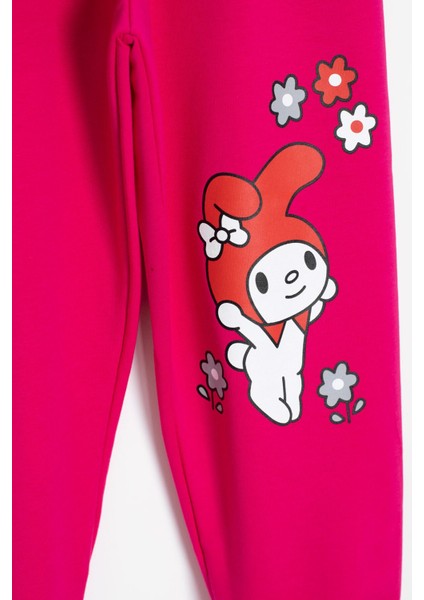 Koyu Pembe Kız Çocuk Kiraz Karakter Baskılı Bisiklet Yaka Eşofman Takımı 23274 fırsatları