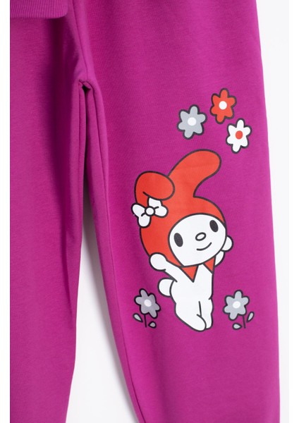 Fuşya Kız Çocuk Kiraz Karakter Baskılı Bisiklet Yaka Eşofman Takımı 23273 fırsatları