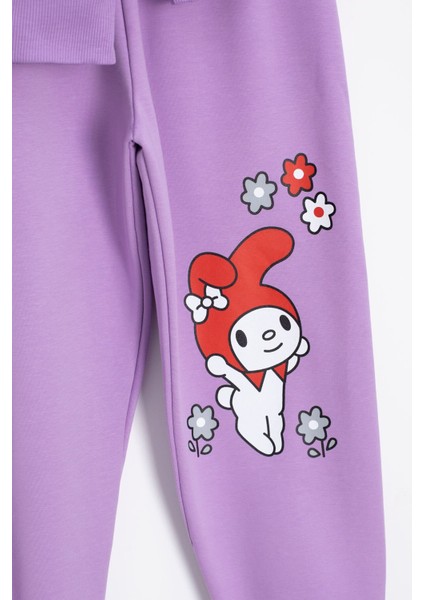 Lila Kız Çocuk Kiraz Karakter Baskılı Bisiklet Yaka Eşofman Takımı 23271 fırsatları