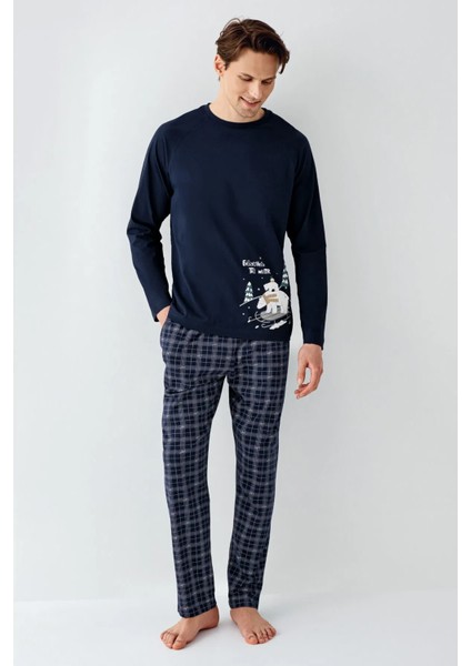 Uzun Kol Ekoseli Erkek Pijama Takım 3444 fiyatları