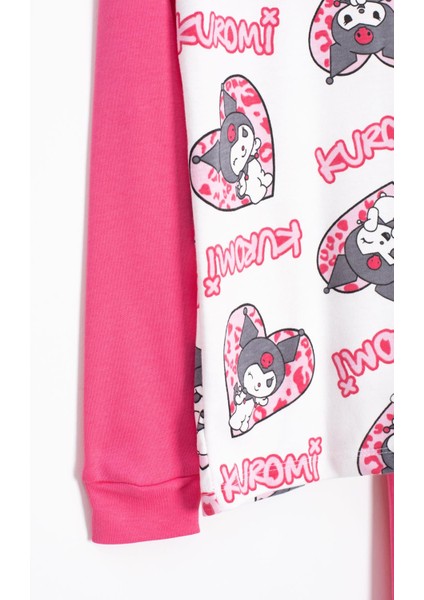 Fuşya Kalpli Yazı Desenli Kız Çocuk Pijama Takımı 23260 modelleri