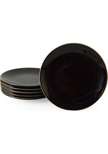 Siyah Gold Ege Pasta Tabağı 20 cm 6 Adet indirimleri