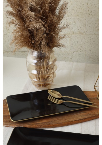 Siyah Gold Siera Kayık Tabak 33*17 cm 2 Adet fiyatları