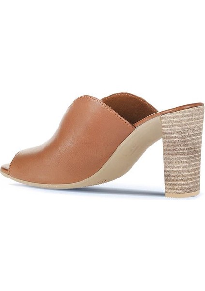 Kahverengi Deri Kadın Topuklu Terlik 01WN4105 01WN4105 fırsatları
