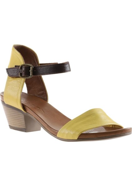 Sarı Deri Kadın Topuklu Sandalet 01WJ1802 01WJ1802 modelleri