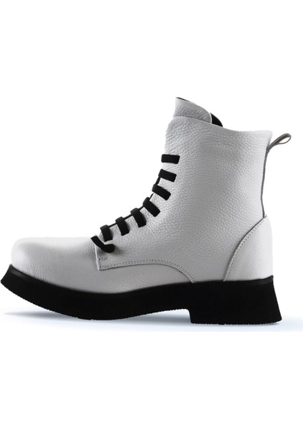 Beyaz Flotter Deri Kadın Dolgu Topuklu Bot 01WR8803 01WR8803 fırsatları