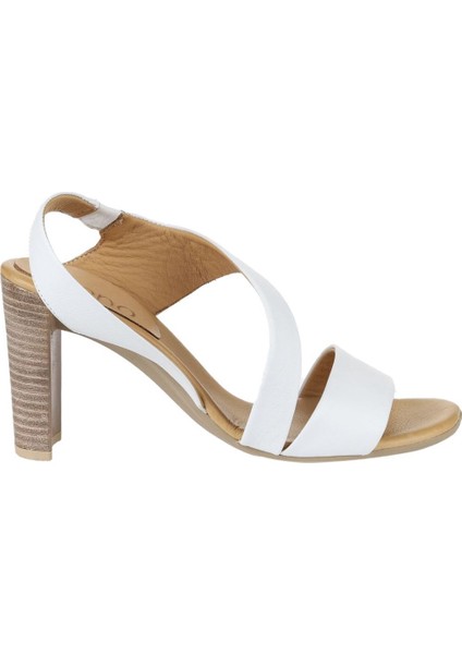Beyaz Deri Kadın Topuklu Sandalet 01WN4100 01WN4100 fiyatları