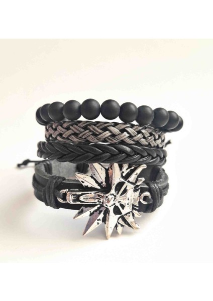 4 Adet Deri Bileklik Kurt Figürlü Hakiki Deri Bileklik Erkek Bileklik