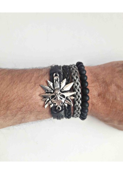 4 Adet Deri Bileklik Kurt Figürlü Hakiki Deri Bileklik Erkek Bileklik modelleri