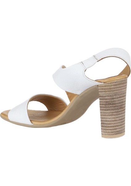 Beyaz Deri Kadın Topuklu Sandalet 01WN4100 01WN4100 indirimleri