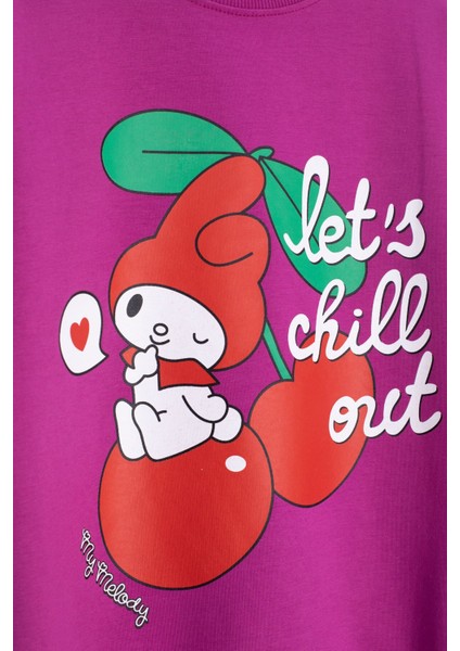 Fuşya Kız Çocuk Kiraz Karakter Baskılı Bisiklet Yaka Eşofman Takımı 23273 fiyatları