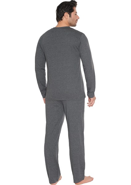 Erkek Antrasit Melanj Pijama Takım modelleri