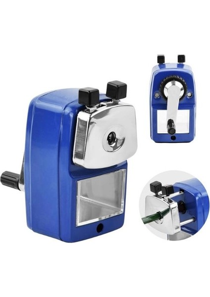 Masa Tipi Metal Kollu Büyük Lacivert Kalemtraş 6732