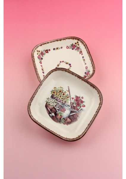 Gardening 2 Parça Porselen Çerezlik