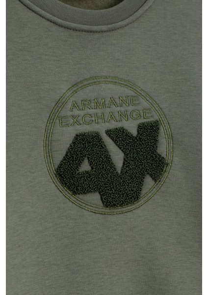 Haki Yazı Nakışlı Bisiklet Yaka Erkek Çocuk Şardonlu Sweatshirt 23248 fiyatları