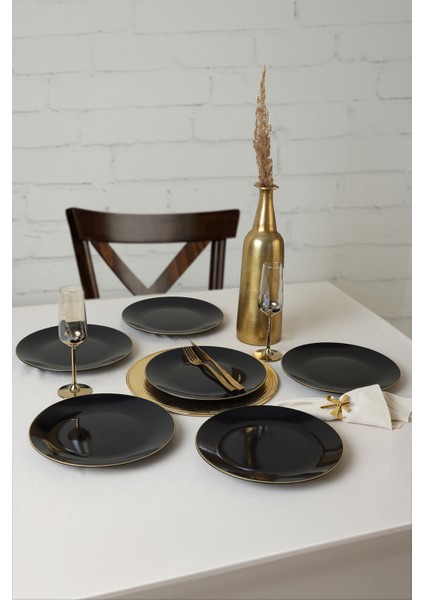 Siyah Gold Ege Servis Tabağı 26 cm 6 Adet indirimleri