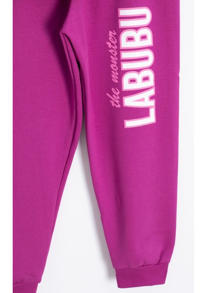 Mor Karakter Baskılı Bisiklet Yaka Kız Eşofman Takımı 23279 fırsatları