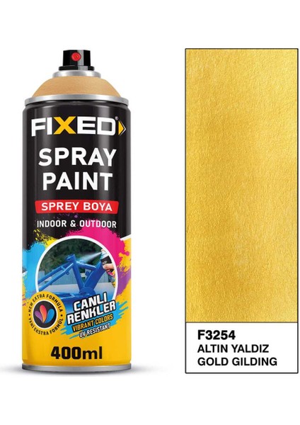 F3254 Sprey Boya Akrilik - Altın Yaldız Efekt 320 gr 400 ml