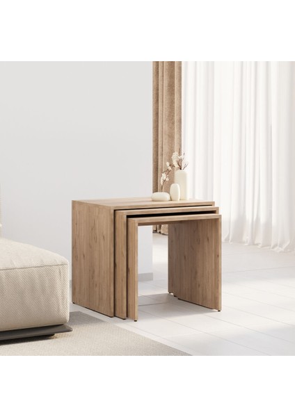 Adore Trıple Zigon Sehpa - Florida Meşe 55X47X40 cm fiyatları