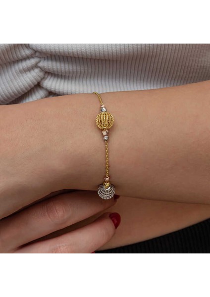 Gümüş Renkli Toplu Dorika Kadın Bileklik