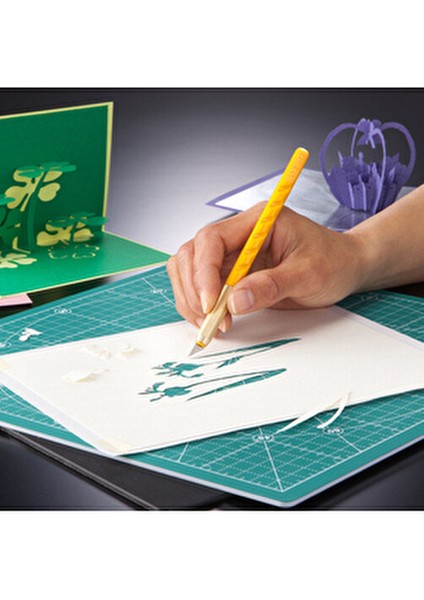 Ak-1 Sanat Bıçağı Kolay Kullanım için 6 mm Sarı Renk 25 Yedek Bıçakla modelleri